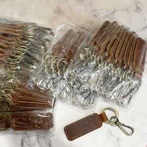 Brown Leather Keychain Blank Lot 60
